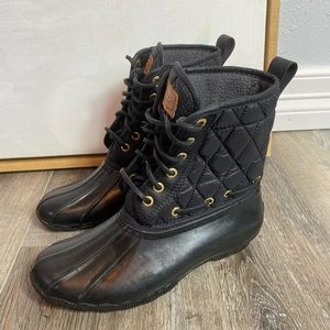 Sperry Top Sider 6 Saltwater black rain snow boots